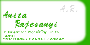 anita rajcsanyi business card